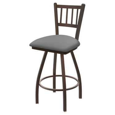 XL 810 Contessa 30" Swivel Bar Stool with Bronze Finish and Canter Folkstone Grey Seat