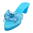 thumbnail image 2 of Dualoai Princess Dress up Shoes Dress up Kids Heels Decoration Shiny Versatile Toy Jelly Sandals for Girls for Birthday Childrens Day blue with bows, 2 of 9