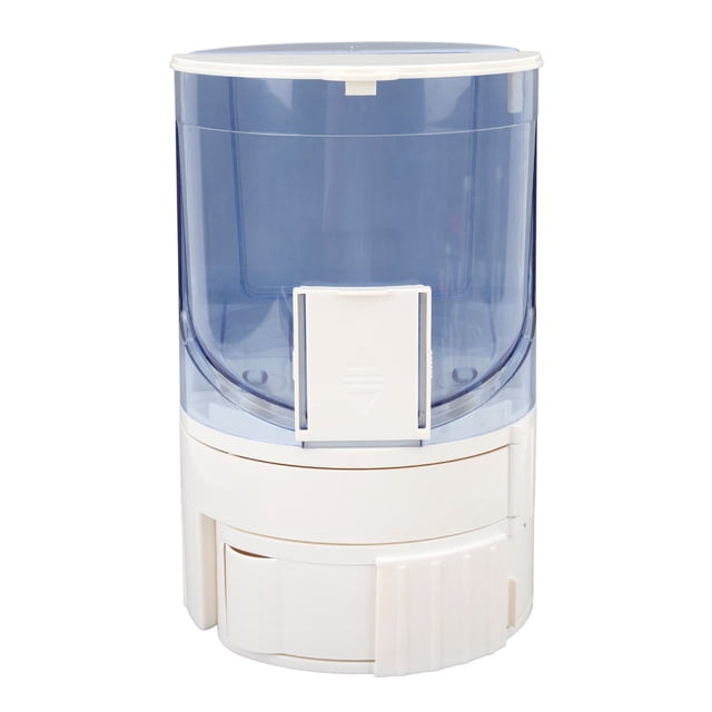 Comedero automático para perros y gatos, de doble capa, con compartimentos separados para agua seca y húmeda, con rotación y dispensador de agua para mascotas pequeñas y medianas, color azul claro.