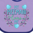 thumbnail image 4 of Inktastic My Meemaw Loves Me with Flowers and Hearts Boys or Girls Baby Bib, 4 of 4