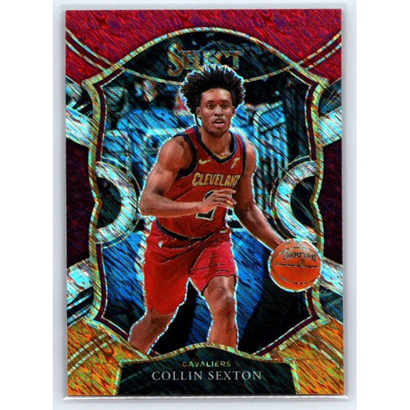 2020 Panini Select Red White Orange Shimmer Collin Sexton #59 Cavaliers Basketball Card