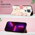thumbnail image 4 of Crossbody Wallet Case for Motorola Moto G Power 2021, Marble Pattern Luxury PU Leather Detachable Shoulder Strap Lanyard Magnetic Clasp Flip Cover with Card Slots Holder Kickstand Case,Pink/White, 4 of 9