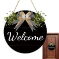 thumbnail image 2 of Welcome Sign for Front Door | Interchangeable Seasonal Welcome Sign Front Door Decor with Bow | Rustic Round Wood Wreaths Wall Door Decor for Farmhouse, Porch, Front Door, 2 of 9
