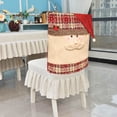 thumbnail image 2 of Christmas Hat Snowflake Chair Cover Square Cartoon Santa Chair Slipcover, 2 of 4