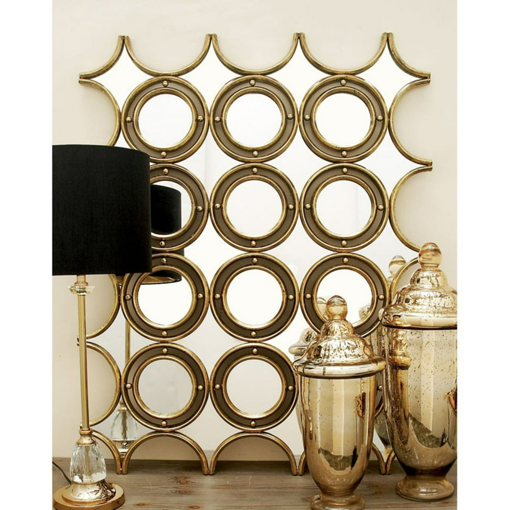 DecMode Gold Accent Wall Mirror