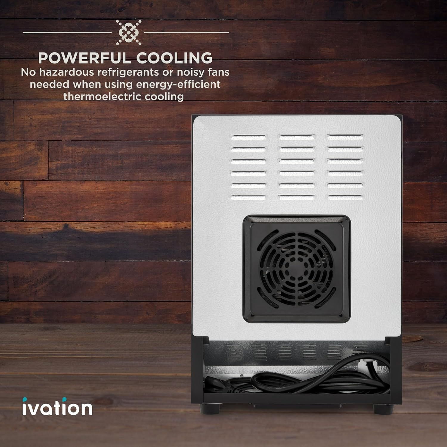 Ivation 6 Bottle Horizontal Thermoelectric Wine Cooler, Super Quiet Freestanding Wine Fridge - Stainless Steel