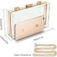 thumbnail image 2 of Kwuty Women Clear Purse Acrylic Box Clutch Handbag, Small Transparent Crossbody Evening Bag Stadium Approved Gold Chain Strap, 2 of 6
