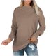 thumbnail image 2 of Pntutb Moda Mujer Otoño Invierno Sólido Cuello Redondo Jersey Manga Larga Tops Pntutb Pntutb-3568, 2 of 9