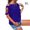 thumbnail image 2 of Qarigey Camisa de manga corta con cuello y correa para el hombro para mujer Prendas para la parte del cuerpo Color azul SG, 2 of 4