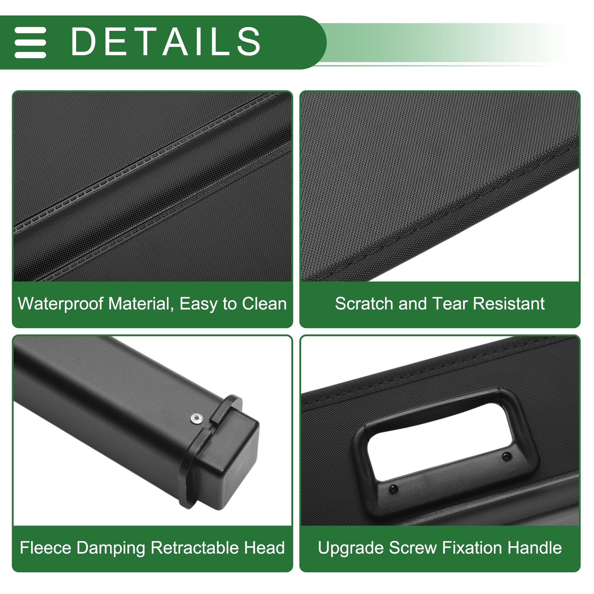 Unique Bargains Car Trunk Retractable Cargo Cover Gloss Black for Jeep Compass 2017-2024