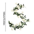 thumbnail image 3 of Hovilon 6ft Artificial Simulated Rose Vine - 21-Head Faux Rose Garland with Realistic Flowers, Flexible Green Floral Vine for Wedding Backdrop Wall, Arch, Mantel, and Home Party Decoration (White), 3 of 6