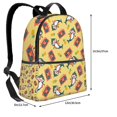thumbnail image 4 of Zufioo Pineapples Sharks In Hawaiian Print Fashion Large Capacity Backpack, Zippered Multi-compartment Travel Work Campus Lightweight Backpack, Unisex, 4 of 5