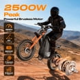 thumbnail image 3 of Off-Road Electric Dirt Bike for Adults, 5500W Peak Motor,40 MPH, 48V 30Ah Removable Battery, Full Suspension, Dual Hydraulic Brakes, 16" Fat Tire Electric Ride-On, Off-Road, 3 of 7