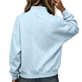thumbnail image 4 of Dwellite Womens Oversized Sweatshirt Crewneck Sweater Casual Fall Comfort Workout Gym Lounge Wear Winter Loose Fit Shirts Light Blue L, 4 of 5