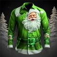 thumbnail image 2 of Men's Shirts Santa Digital 3D Printed Button Lapel Long Sleeve Apparel for Christmas Celebrations, 2 of 4