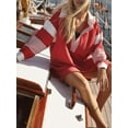 thumbnail image 4 of KelaJuan Women Loose Shirt Contrast Colors Striped Long Sleeve Tops Casual Pullover for Fall Club Streetwear Aesthetic Clothes, 4 of 6
