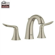 Grohe 20425EN0 Agira 2 Handle 3-Hole Bathroom Faucet, Widespread, 1.5 GPM, Brushed Nickel