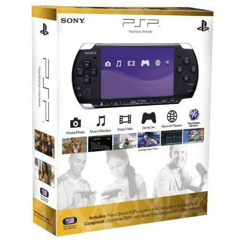 Restored PlayStation Portable PSP 3000 Core Pack System Piano Black  (Refurbished)