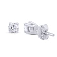 thumbnail image 3 of 1/5 ct.t.w Each 3MM Round Cut Lab Created Moissanite Diamond 4-Prong Solitaire Stud Earrings In 18K White Gold Over Sterling Silver (DF Color, VVS1 Clarity, 0.20 Cttw), 3 of 4