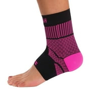 Zensah Ankle Support - Compression Ankle Brace - Great for Running, Soccer, Volleyball, Sports - Ankle Sleeve Helps Sprains, Tendonitis, Pain, Neon Pink, Small