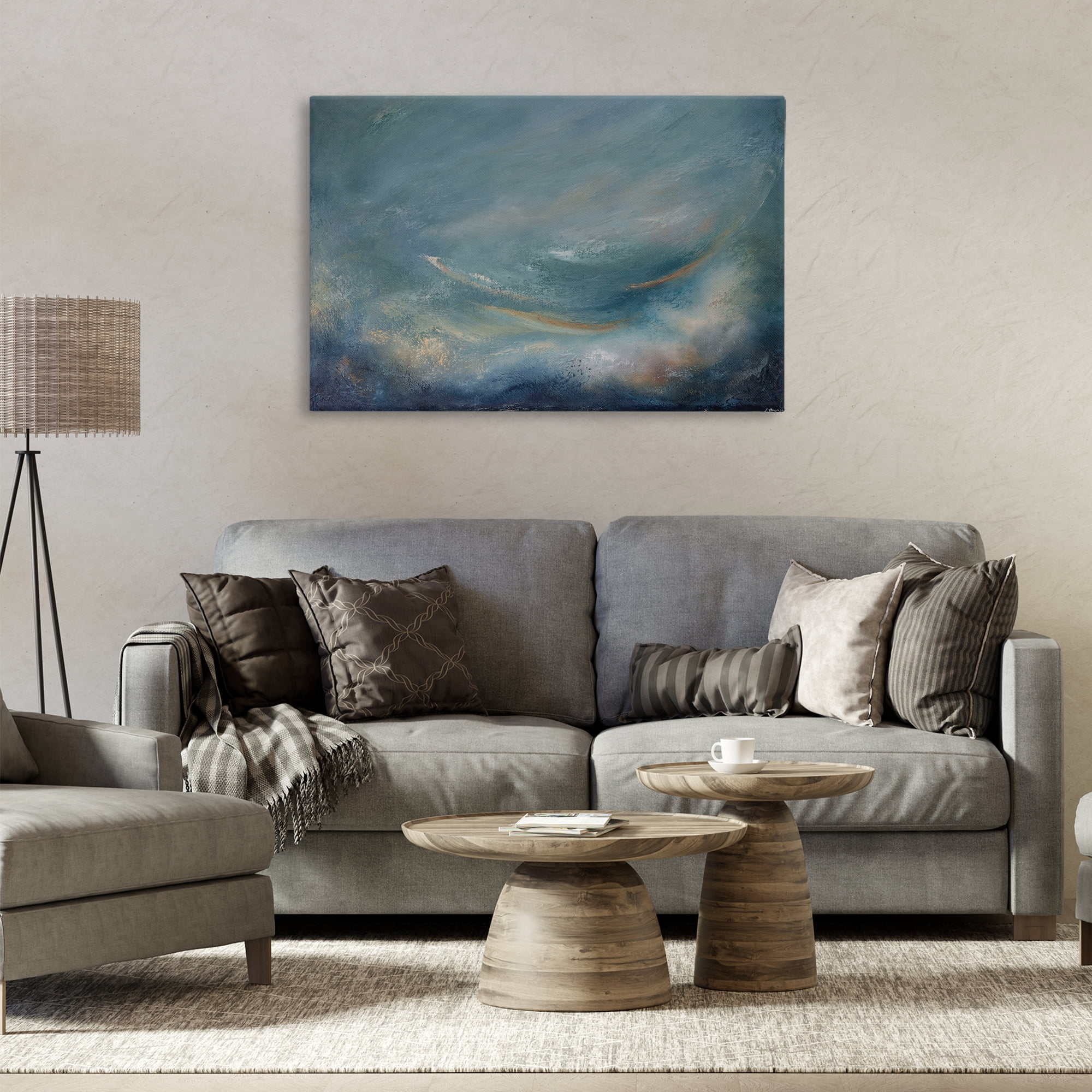 Stupell Industries Dark Storm Clouds Abstract Abstract Painting Wrapped Canvas Art Print Wall Art, 36 x 24