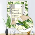 thumbnail image 4 of DESIGN ART Designart 'Tropical Leaves Green' Bohemian and Eclectic Mirror - Printed Wall Mirror 23.7 in. wide x 31.5 in. high, 4 of 5