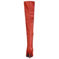 thumbnail image 3 of Botas Altas Purpurina Allegra K Punta Estrecha Tacón Aguja Sobre La Rodilla Rojo 37.5, 3 of 7