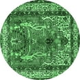 thumbnail image 1 of Ahgly Company Indoor Round Persian Emerald Green Traditional Area Rugs, 5' Round, 1 of 4
