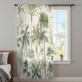 thumbnail image 4 of Green Palm Trees Sheer Curtains 54 Inches Long, Tropical Summer Botanical Light Filering Curtains, Breathable Simi Curtain Privacy Drapes for Kitchen Bathroom Nursery Small Window Treatment, 4 of 9