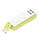 thumbnail image 1 of Strip Hub, Toma De Corriente Portátil Con 4 Puertos USB, Protección Contra Sobretensión A Prueba De Fuego, Enchufe Europeo De 250V, 2 Enchufes Redondos Para Viajes, 1 of 7