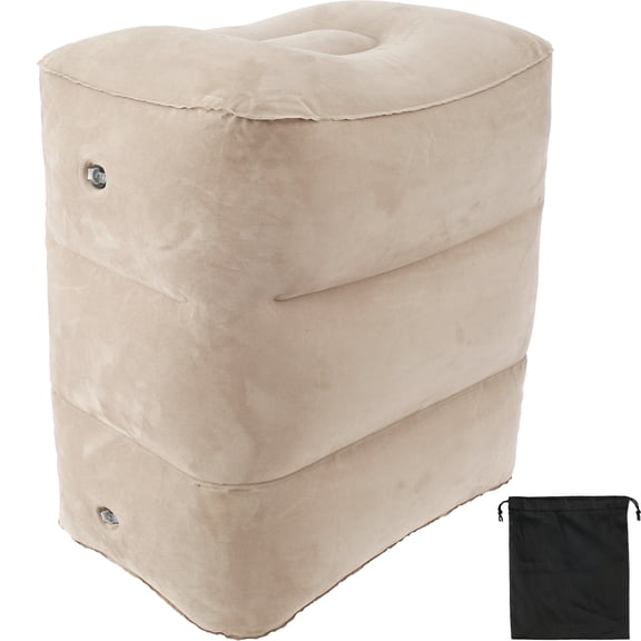 Inflatable Footrest Pillow PVC Flight Sleeping Footrest Rest Pillow 3 Layer Height Adjustable Car Bus Travel Foot Rest Pillow
