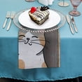 thumbnail image 4 of JRXY Cute Cat Polyester Dinner Napkin for Dining Table Kitchen Party Decor, Pack of 6 2 PCS, 4 of 7