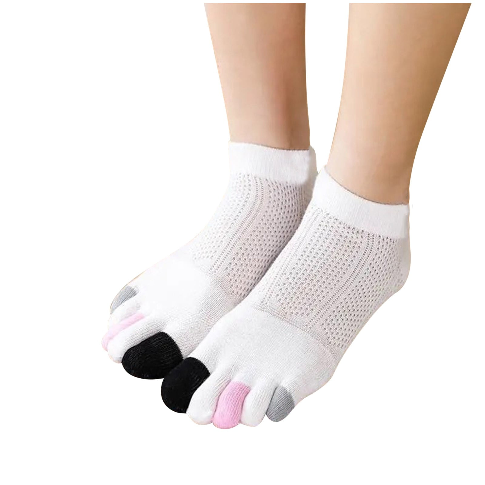 Women Non-slip Toe Socks Soft Hollow Out Invisible Five Fingers Socks Breathable 