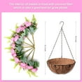 thumbnail image 2 of Artificial Flowers in Hanging Basket Planter for Home Spring Decoration, Silk Hydrangea Outdoor Indoor Arrangements, Metal Coconut Lining Basket with Faux Plant(Champagne), 2 of 5