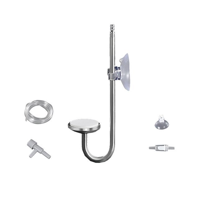 Atomizador de dióxido de carbono,Atomizador de dióxido de carbono para acuario de acero inoxidable,Bubble Stone Tank Bubbler con ventosa,Generador de Co2 para pecera de acuario fácil de