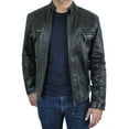 thumbnail image 1 of STOREJEES Mens Leather Motorcycle Jacket | Diamond Black - XS Jacket, 1 of 4