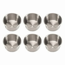 6Pcs 2 Oz Stainless Steel Dipping Sauce Cup, Mini Dip Bowls, Reusable Metal Condiment Cups Ramekins Containers (Silver)