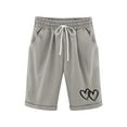 thumbnail image 3 of Tiijoy Big Girls Heart Print Knee-Length Shorts Elastic Waist Drawstring Casual Shorts, 3 of 3