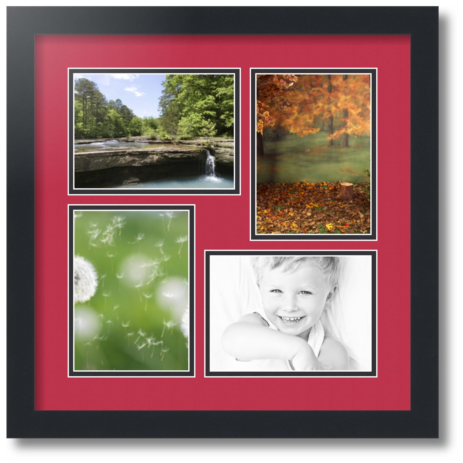 Reorganiseren Rondlopen Verzoekschrift ArtToFrames Collage Photo Picture Frame with 4 - 5x7 Openings, Framed in  Black with Rouge and Black Mats (CDM-3926-16) - Walmart.com