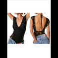 thumbnail image 2 of Camiseta Corta de Encaje Vintage para Mujer, de Corta, con Cuello Cuadrado y Patchwork Estético, Estilo Harajuku de los Años 90. Negro S, 2 of 7