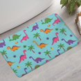 thumbnail image 2 of Light Blue Dinosaur Palm Pattern Bathroom Rugs Mat,Non Slip Microfiber Bathroom Rug,Rubber Backing,Soft Bathroom Mats for Bathroom Floor,Tub and Shower,17x30in(43x75cm), 2 of 5