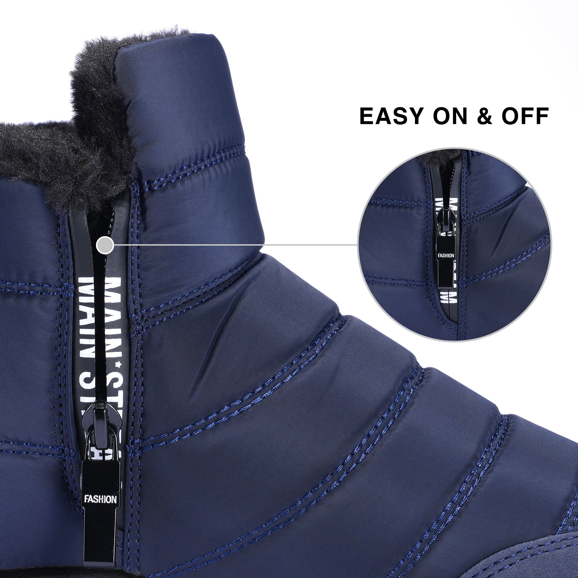 GENILU Men's Winter Waterproof Snow Boots Non-Slip Walking Outdoor 