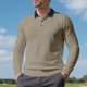 thumbnail image 1 of Blusa y camisa de manga larga con cuello vuelto para hombre, estilo informal, de golf, de negocios, con botones sueltos, de media manga, con cuello vuelto, blusas de poliéster para hombre, 1 of 9