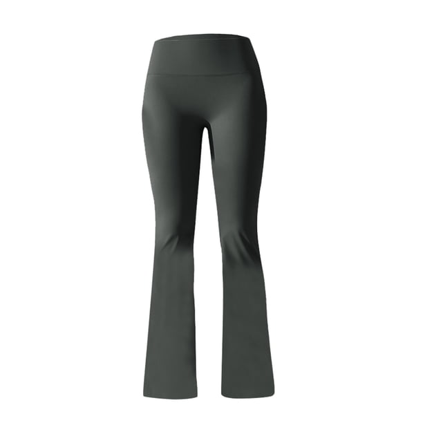 Gibobby Leggings yoga mujer Moda de mujer Europa y Unidos No T Line Medias de pierna ancha Levantamiento de cadera Yoga Flare Cintura alta Pantalone(Gris oscuro,CH)