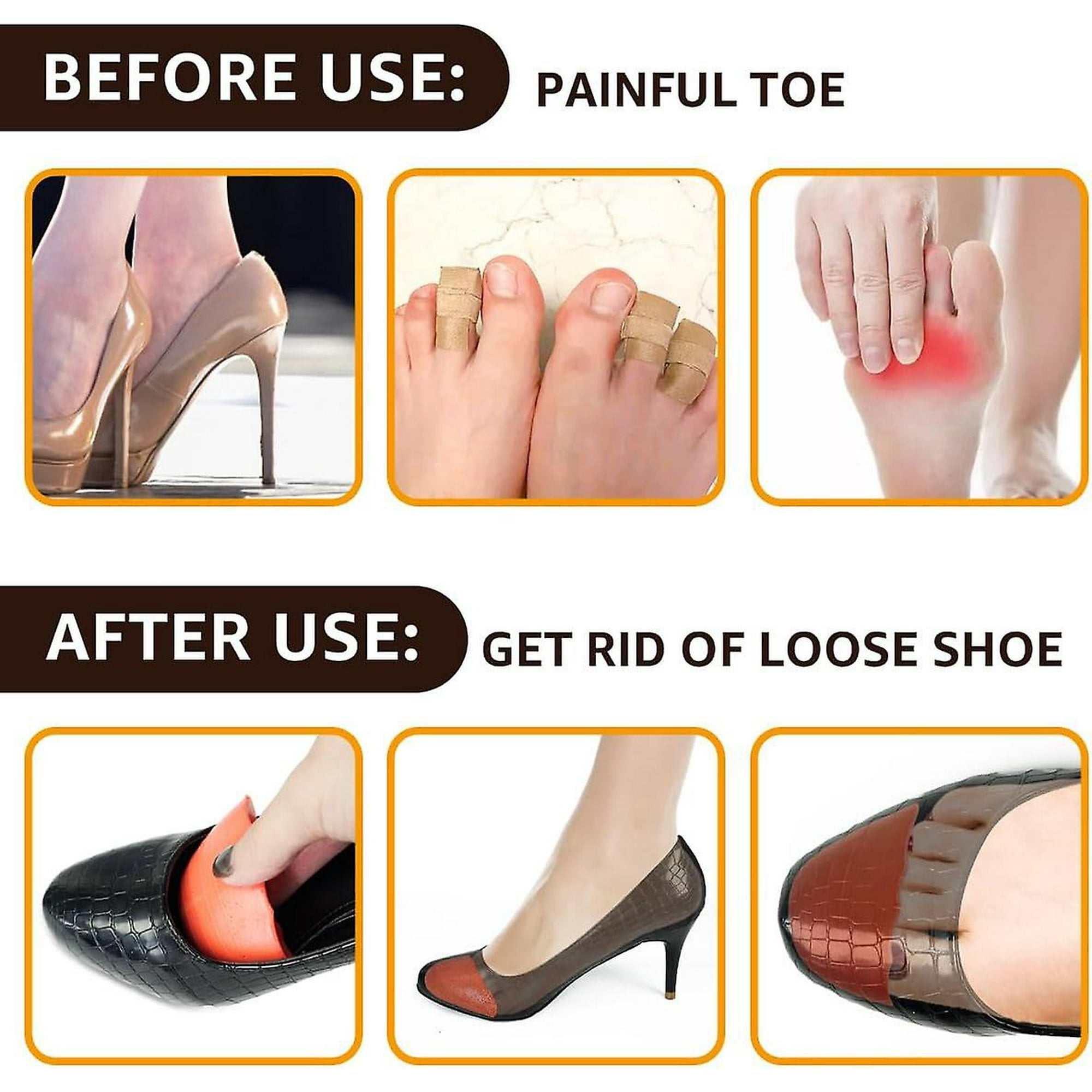 Shoe Filler Inserts for Loose Fit Shoes Toe Filler Inserts for Shoe Fit Half Size Insoles Size Reducer Shoe Inserts for Women 2 Pairs Walmart