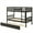 Natural, variant on Twin Over Full Bunk Bed with Trundle, Solid Pine Wood Bunk Bed Frame with Slats and Ladders, No Box-Spring Needed, Grey