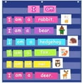 thumbnail image 2 of 1pc Standard Pocket Chart For Classroom, Sight Words Pocket Chart, Homeschool Teaching Supplies 7 Pocket Chart (Blue), 2 of 8