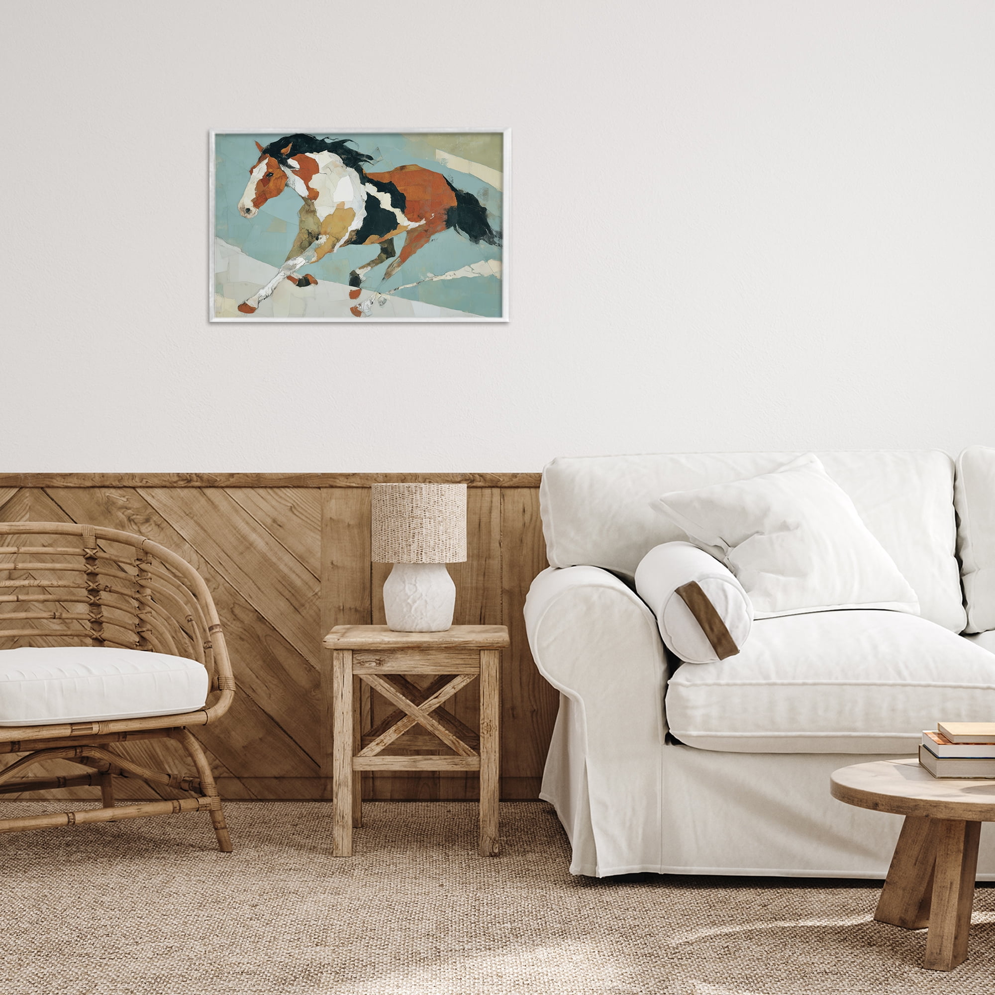 Stupell Industries Paint Horse in Motion White Framed Giclee Art, design by Chromatic Storm Studio