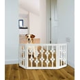 thumbnail image 2 of Frisky Friends Wooden Freestanding Pet Gate, Extra Wide Adjustable, Expands to 47" Wide, 2 of 8