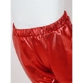 thumbnail image 4 of YONGHS Kids Girls Glossy Metallic Hip Hop Dance Pants Street Dance Trousers 6-16 Red 14, 4 of 7